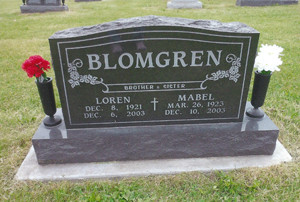Mabel and Lauren Blomgren are burried next to their parents Manny and Matilda in the Bethel Cemetery.